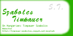 szabolcs timpauer business card